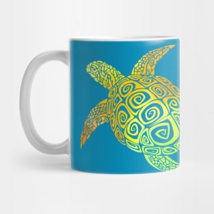 Green mandala turtle Mug